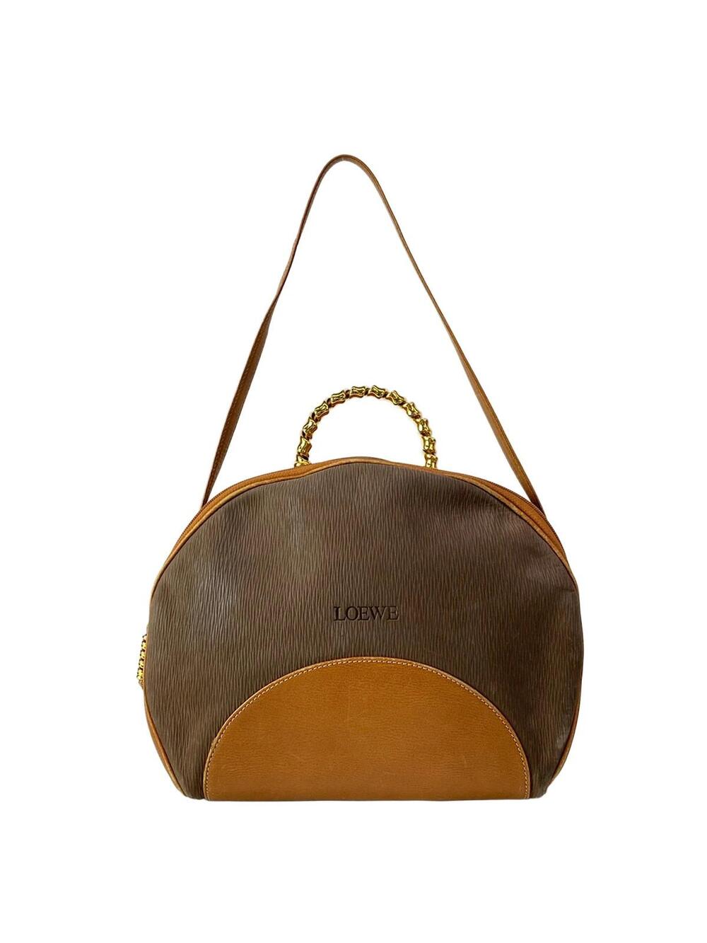 Loewe Velazquez Dark Brown Gold Leather #278435L72B